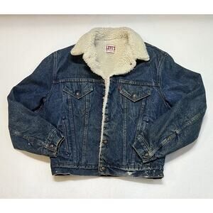 Vintage Levi's Mens 40R Sherpa Lined Truckers Denim Jean Jacket - Made in USA
